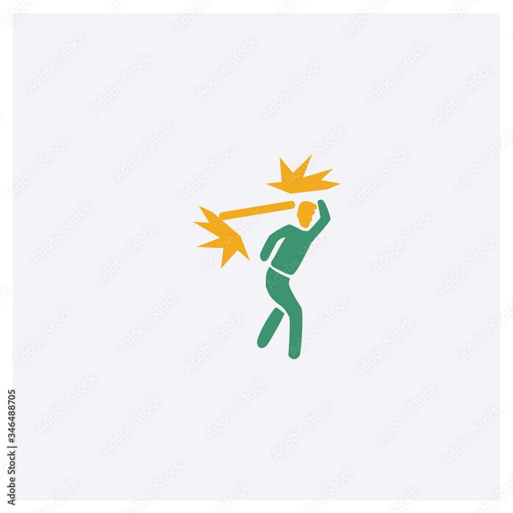 car Accident concept 2 colored icon. Isolated orange and green car Accident vector symbol design. Can be used for web and mobile UI/UX