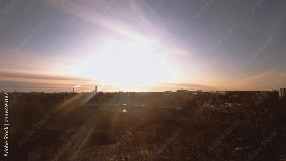 Timelapse of beautiful sunset on over the on a clear bright day 