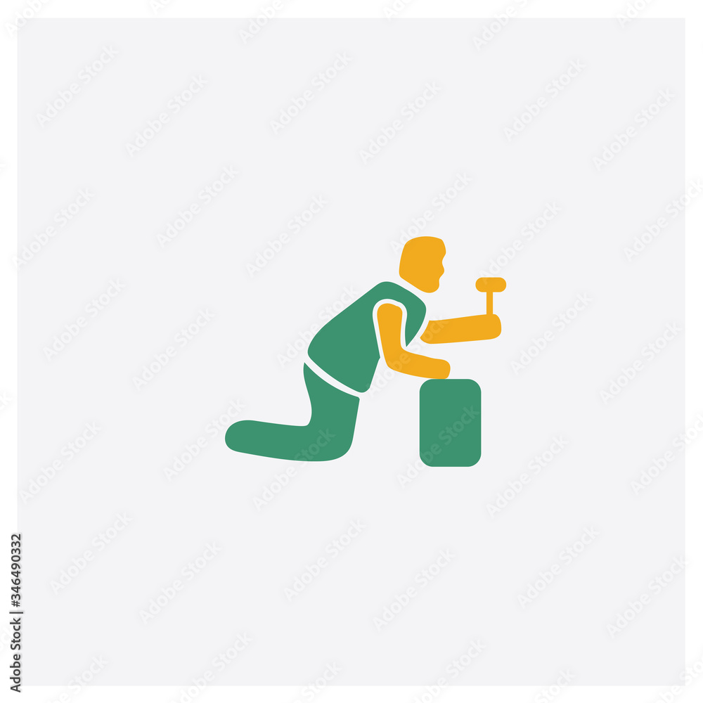 Man with tool concept 2 colored icon. Isolated orange and green Man with tool vector symbol design. Can be used for web and mobile UI/UX Man with tool concept 2 colored icon. Isolated orange and green Man with tool vector symbol design. Can be used for web and mobile UI/UX
