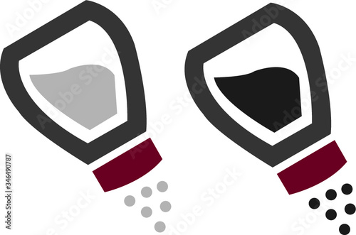 Salt and pepper spice vector icon color