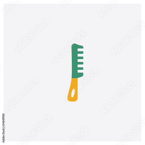 Hair Comb concept 2 colored icon. Isolated orange and green Hair Comb vector symbol design. Can be used for web and mobile UI/UX © MMvectors