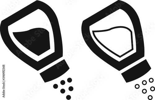 Salt and pepper spice vector icon