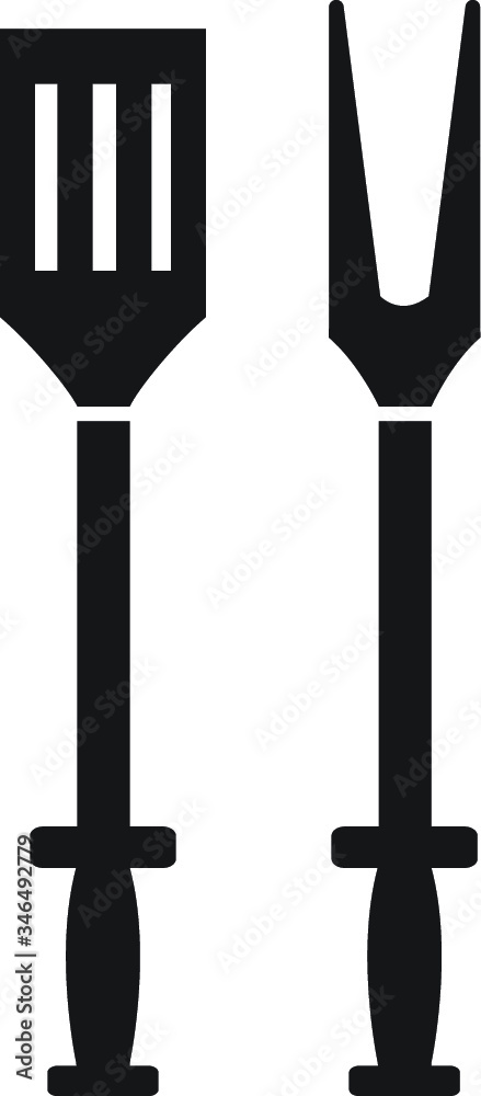 Barbecue spatula and fork vector icon, barbecue utensil icons
Barbecue spatula and fork vector icon, barbecue utensil icons