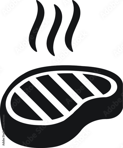 Barbecue grill steak vector icon