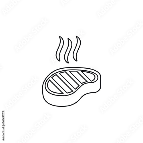 Barbecue grill steak vector icon