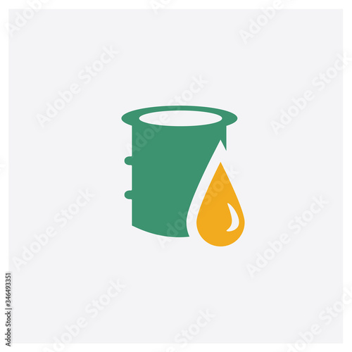 Oil concept 2 colored icon. Isolated orange and green Oil vector symbol design. Can be used for web and mobile UI/UX