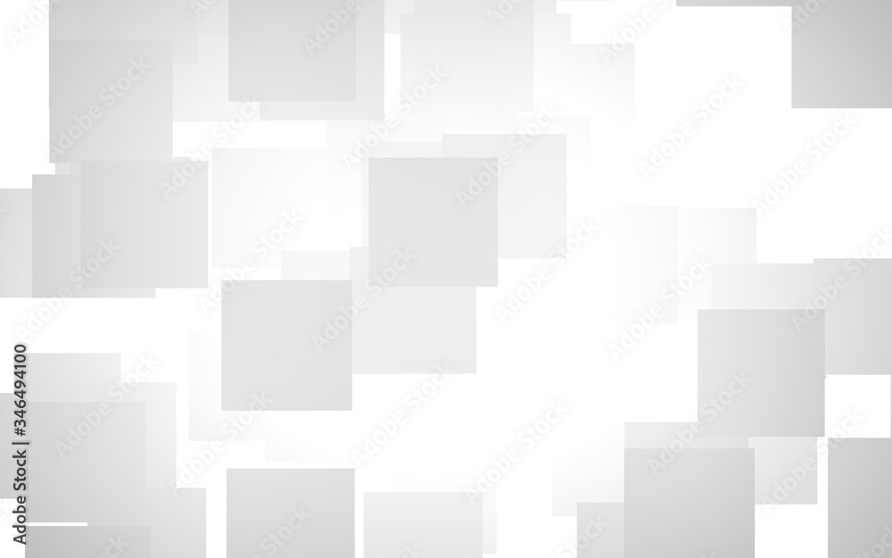 White abstract background. Misty backdrop with grey squares. 3D illustration