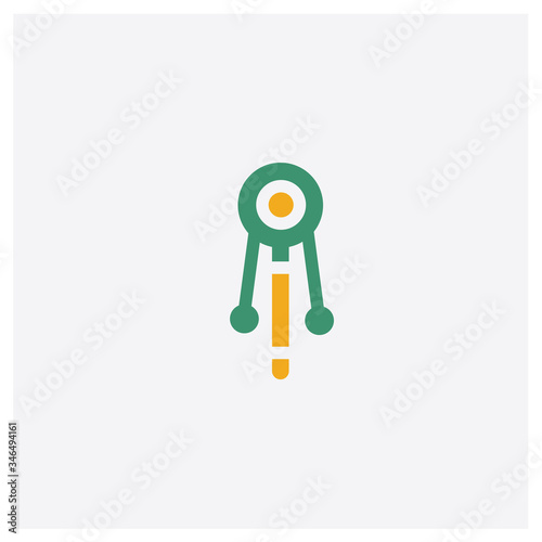 Bolang gu concept 2 colored icon. Isolated orange and green Bolang gu vector symbol design. Can be used for web and mobile UI/UX