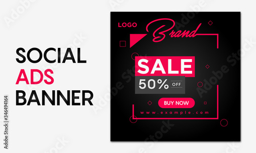 Social Ads Banner Template design with black color