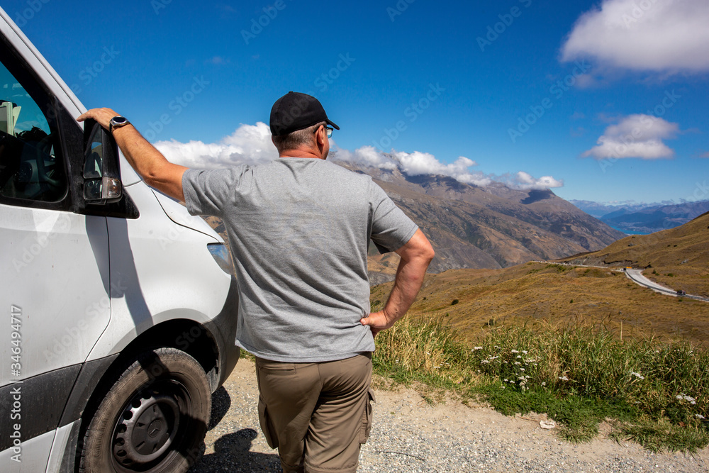 Obraz premium Road trip by rv in New Zealand