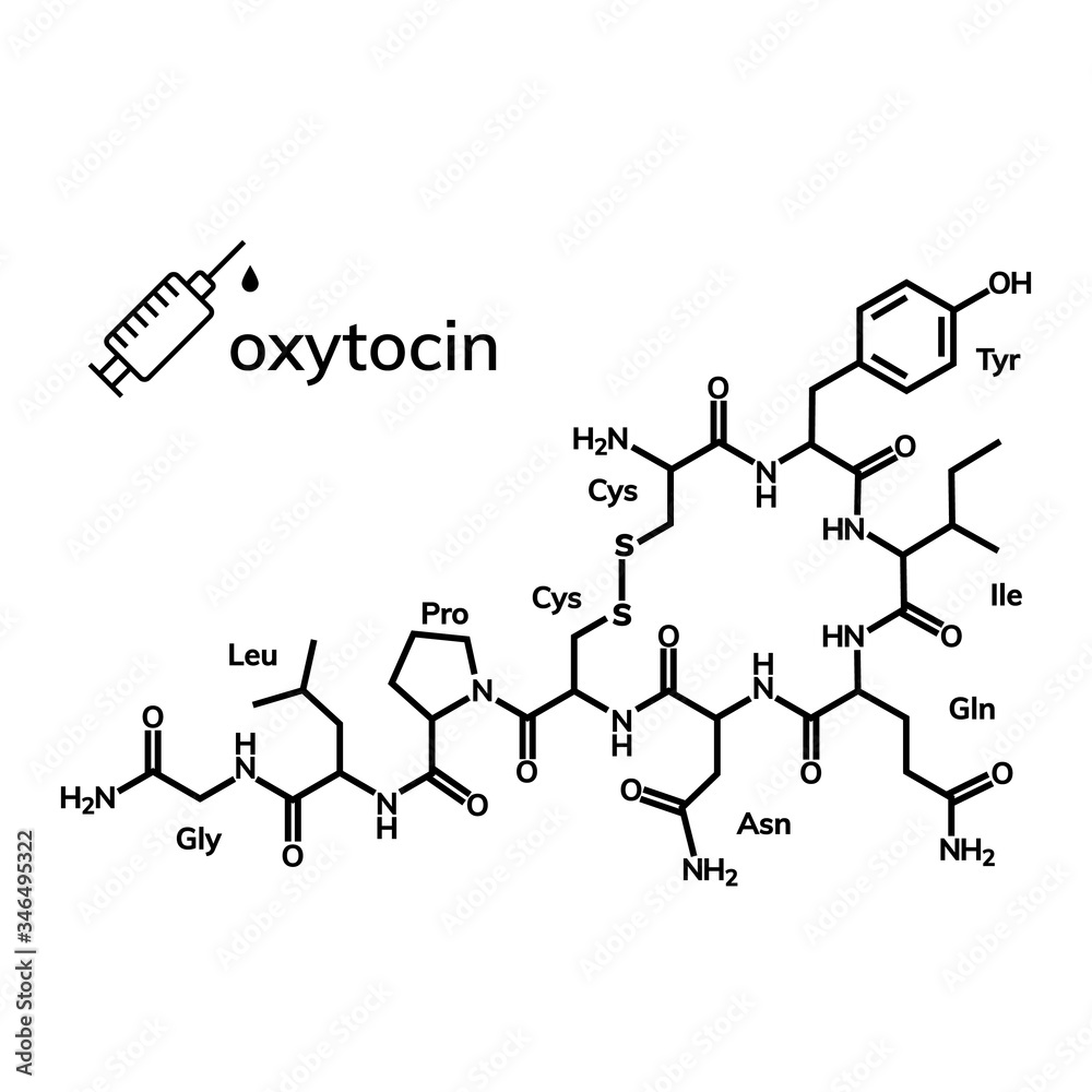 Oxytocin chemical formula, hormone of love Oxytocin chemical formula, hormone of love