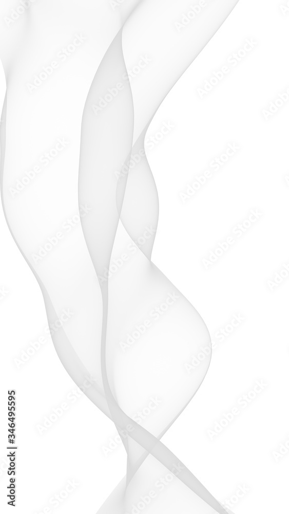 White abstract background. Fluttering white scarf. Waving on wind white fubric. 3D illustration White abstract background. Fluttering white scarf. Waving on wind white fubric. 3D illustration