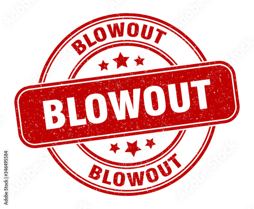 blowout stamp. blowout label. round grunge sign