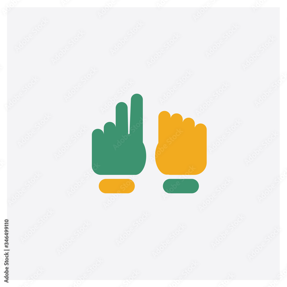 Fototapeta premium Paper concept 2 colored icon. Isolated orange and green Paper vector symbol design. Can be used for web and mobile UI/UX