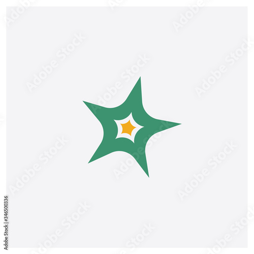 Starfish concept 2 colored icon. Isolated orange and green Starfish vector symbol design. Can be used for web and mobile UI/UX