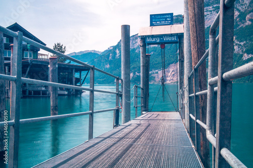 quite and chill dock of murg, switzerland. photo