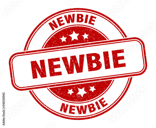 newbie stamp. newbie round grunge sign. label