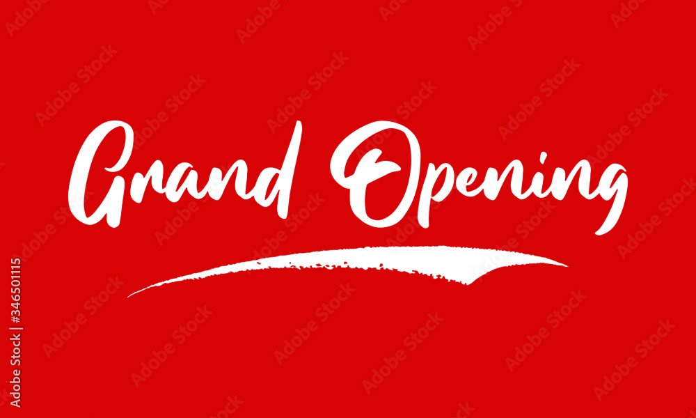 Grand Opening Calligraphy Black Color Text On Red Background