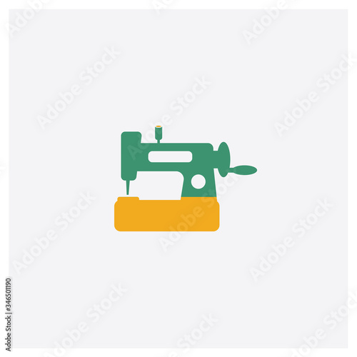 Sewing concept 2 colored icon. Isolated orange and green Sewing vector symbol design. Can be used for web and mobile UI/UX