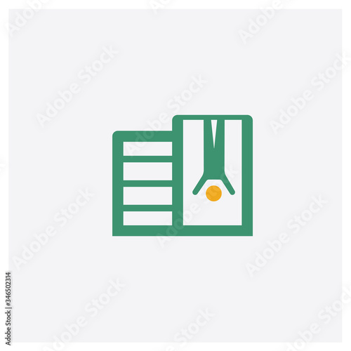 Exercise Hang Bar concept 2 colored icon. Isolated orange and green Exercise Hang Bar vector symbol design. Can be used for web and mobile UI/UX