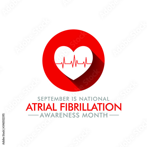 Vector illustration on the theme of National Atrial Fibrillation (AFib) awareness month observed each year during September.