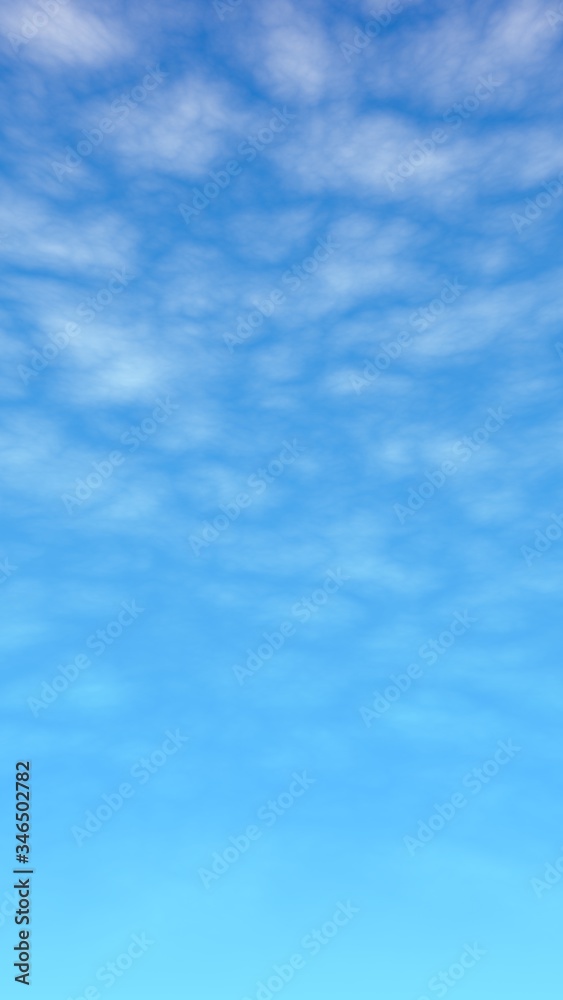 Blue sky background with white clouds. Cumulus white clouds in the clear blue sky in the morning. 3D illustration Blue sky background with white clouds. Cumulus white clouds in the clear blue sky in the morning. 3D illustration
