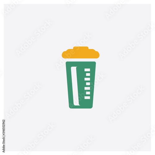 Protein Shake concept 2 colored icon. Isolated orange and green Protein Shake vector symbol design. Can be used for web and mobile UI/UX