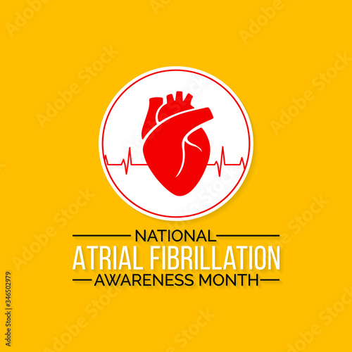 Vector illustration on the theme of National Atrial Fibrillation (AFib) awareness month observed each year during September.