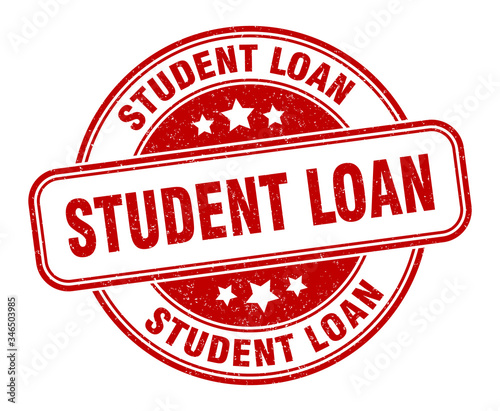 student loan stamp. student loan round grunge sign. label