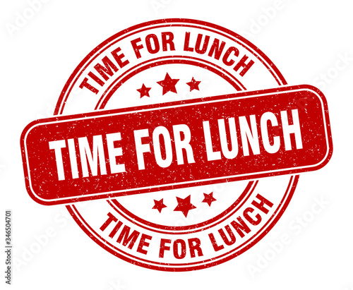 time for lunch stamp. time for lunch label. round grunge sign