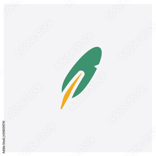Quill concept 2 colored icon. Isolated orange and green Quill vector symbol design. Can be used for web and mobile UI/UX © MMvectors