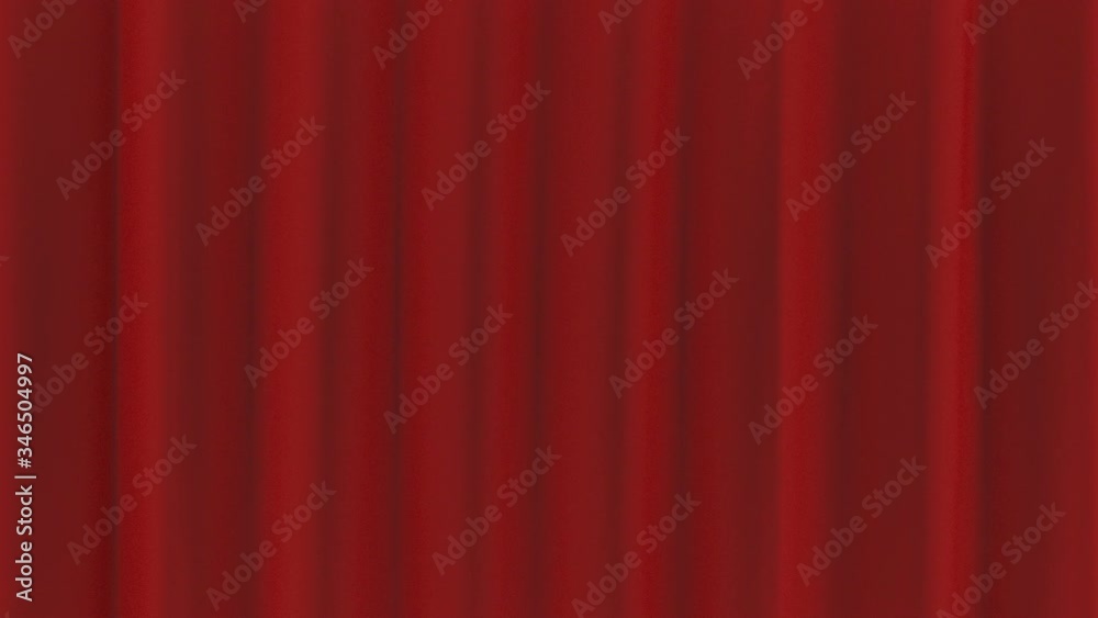 The red theater curtain is closed. Pleats sway beautifully. The red theater curtain is closed. Pleats sway beautifully.