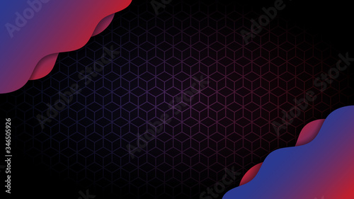 Abstract background gradient design with geometric Fluid shpaes composition.Futuristic minimal pattern place for text or message.Trendy and modern Cool banner design template. photo