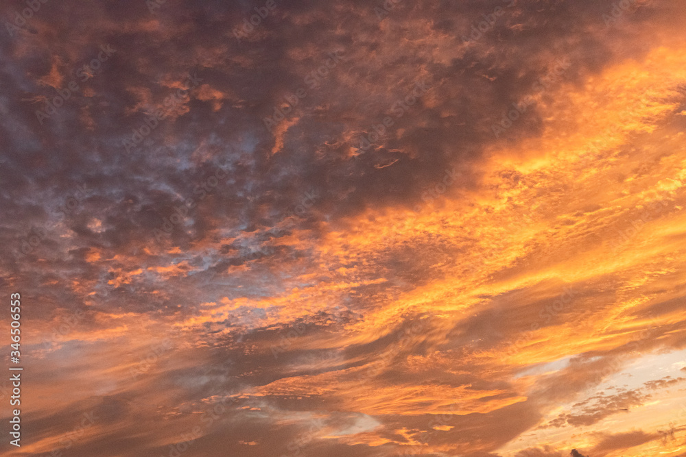 .The orange sky before the sun rises in the morning. .The orange sky before the sun rises in the morning.