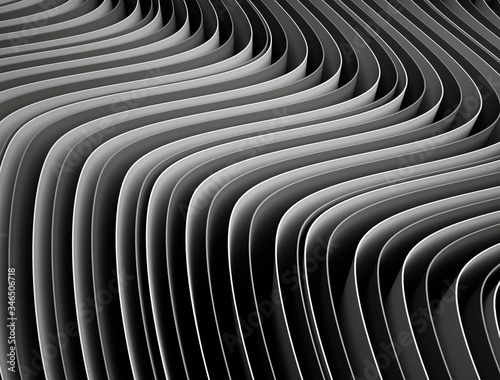 Abstract curve wave pattern shape lines. 3D illustration
