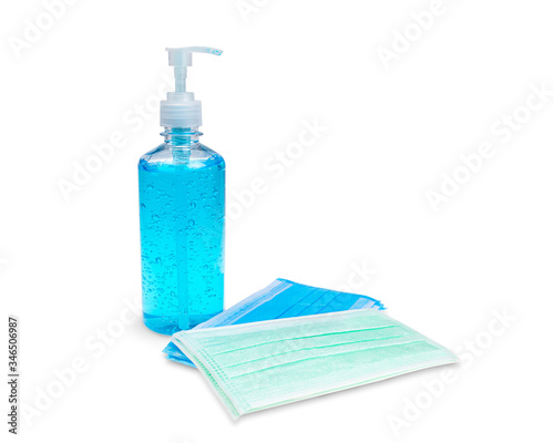 Hygienic face mask and Alcohol gel Sanitizer hand gel cleaners for anti Bacteria and virus.