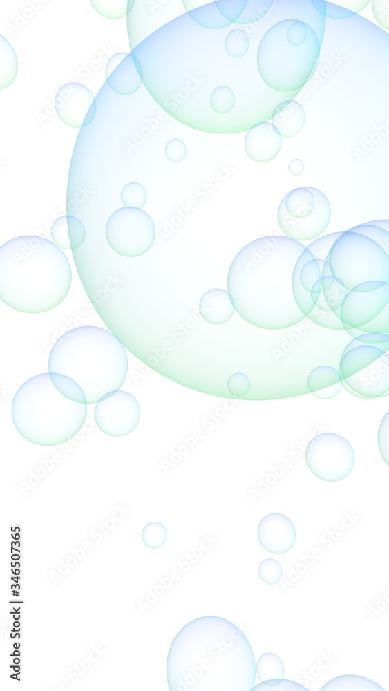 Light blue colored background with purple bubbles. Wallpaper, texture purple balloons. 3D illustration