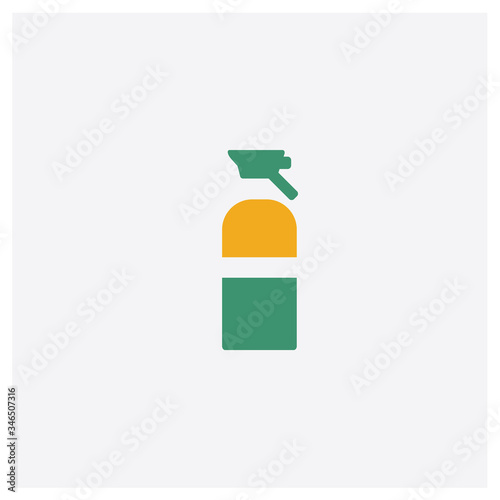 Sprayer concept 2 colored icon. Isolated orange and green Sprayer vector symbol design. Can be used for web and mobile UI/UX
