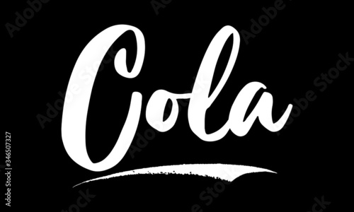 Cola Calligraphy Black Color Text On Black Background