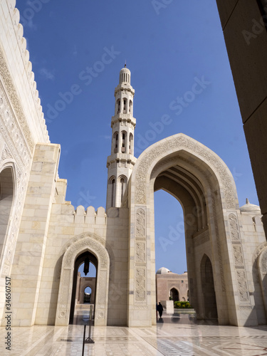 Minarets of Sultan Qaboos Grand Mosque, Muscat Oman © vladislav333222