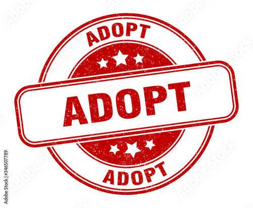 adopt stamp. adopt round grunge sign. label