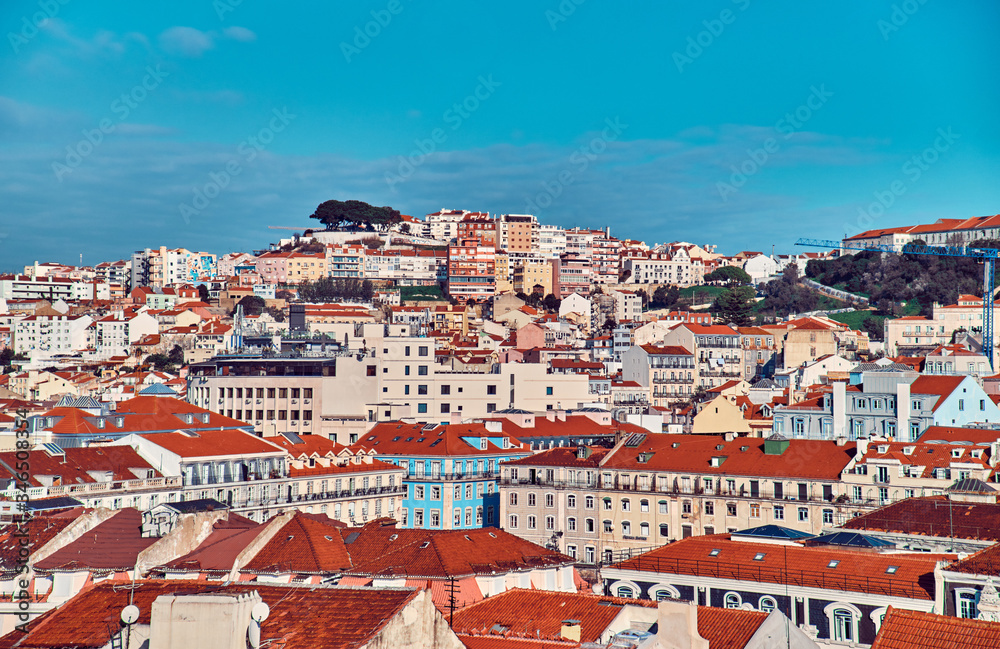 Lisbon. Top view of the city center.