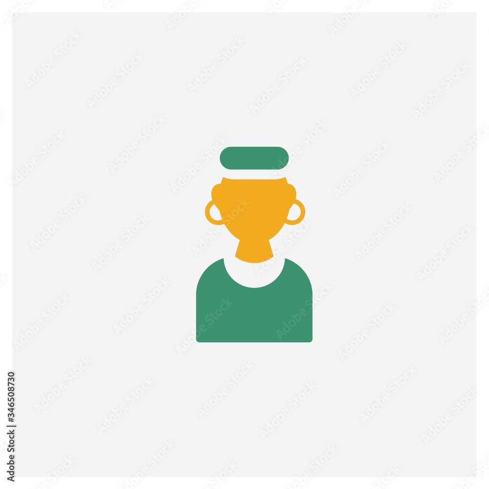 African concept 2 colored icon. Isolated orange and green African vector symbol design. Can be used for web and mobile UI/UX
