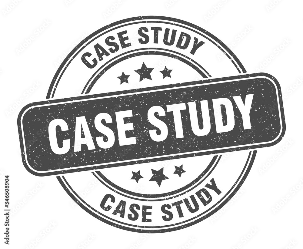 Obraz premium case study stamp. case study label. round grunge sign