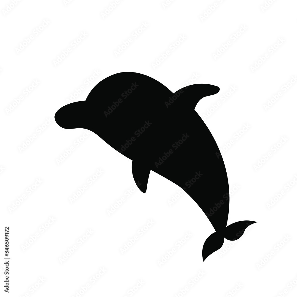 Fototapeta premium cute dolphin cartoon illustration, summer vector