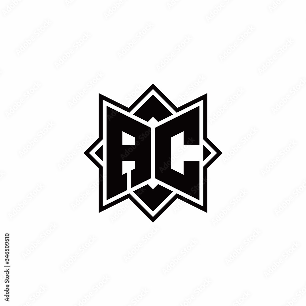 AC monogram logo with square rotate style outline