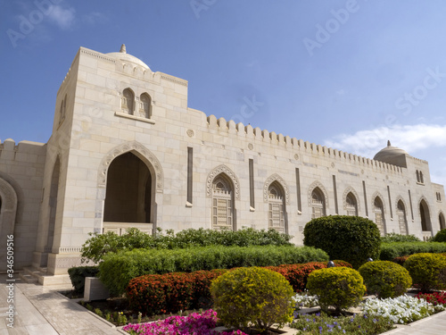 Spacious courtyard, Sultan Qaboos Grand Mosque, Muscat Oman © vladislav333222