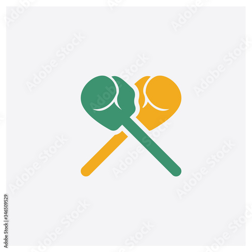Boxing concept 2 colored icon. Isolated orange and green Boxing vector symbol design. Can be used for web and mobile UI/UX