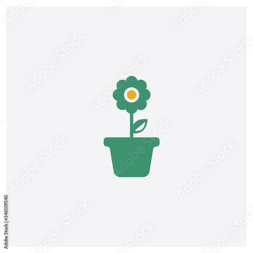 Gardening concept 2 colored icon. Isolated orange and green Gardening vector symbol design. Can be used for web and mobile UI/UX