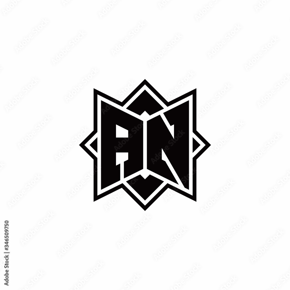 AN monogram logo with square rotate style outline AN monogram logo with square rotate style outline